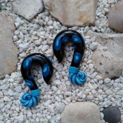 Blue Love Created Gauged Ears Ear Tunnels 00g