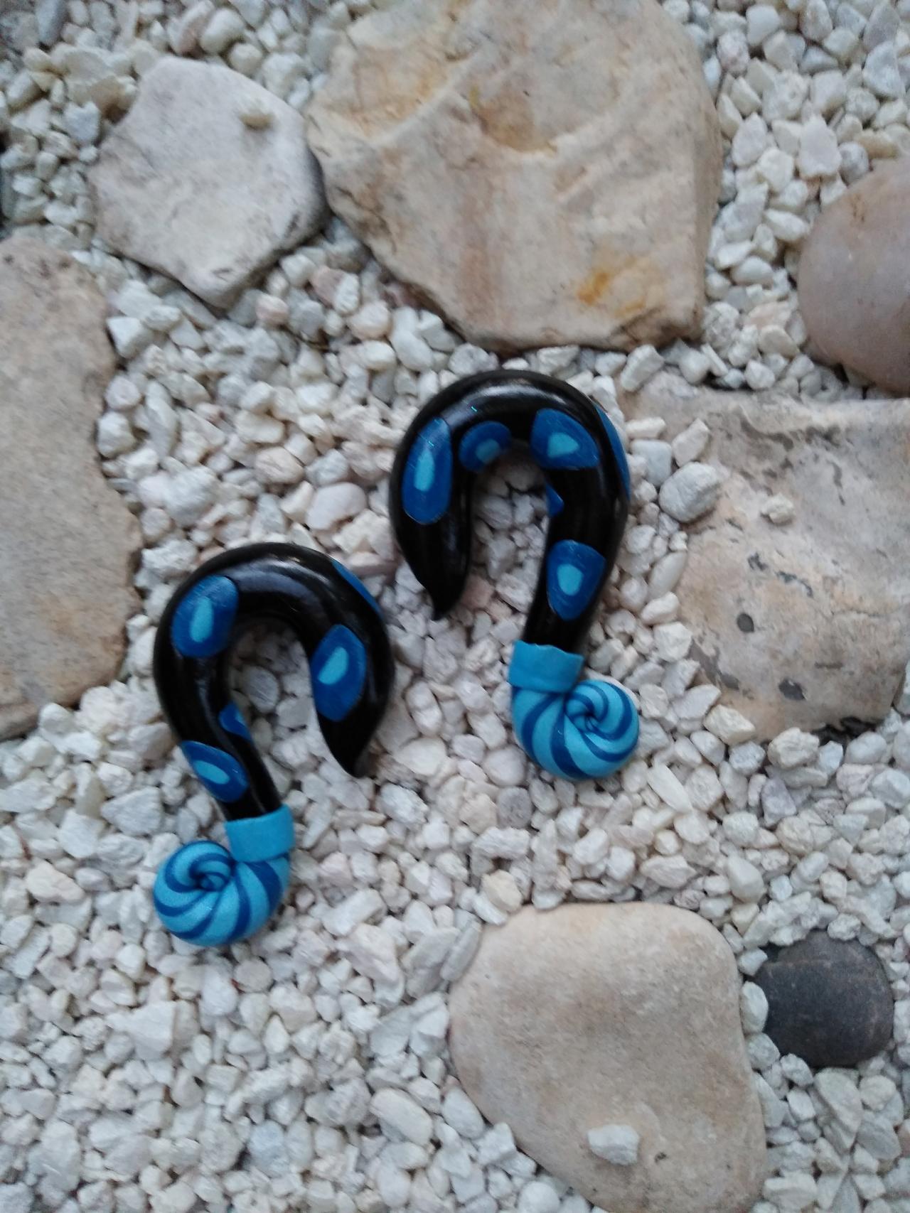 Blue Love Created Gauged Ears Ear Tunnels 00g