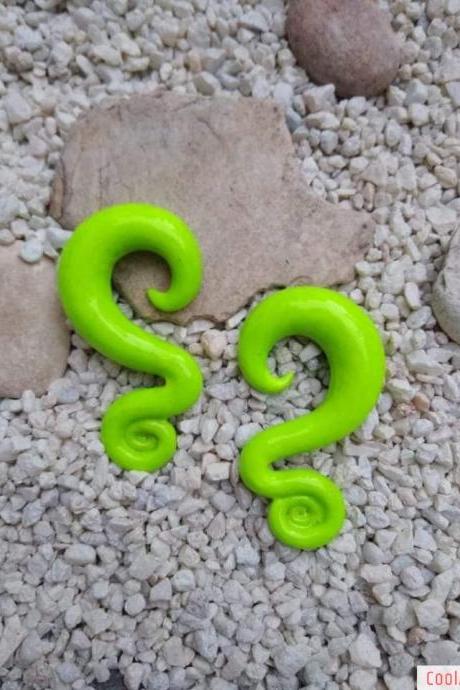 Neon Green Yellow Plug Gauge Ear Tunnels Body Jewelry Size 7/16&amp;quot;