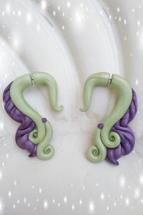 Fake Gauge Hanger Studs Earrings Mermaid Tail Plugs Hook