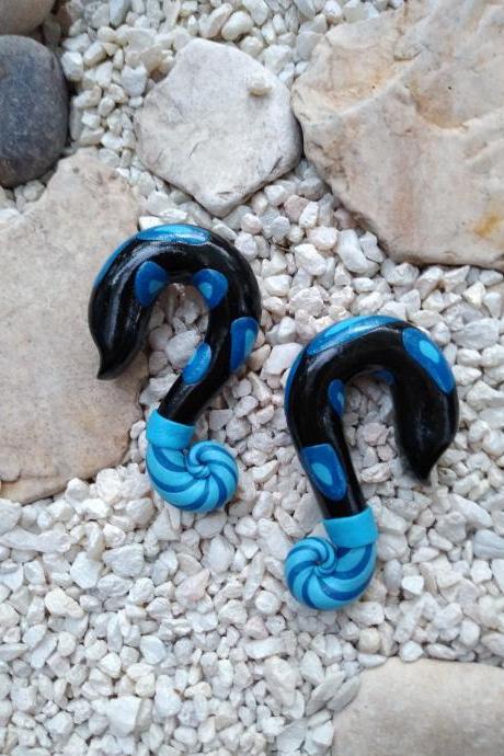 Blue Love Created Gauged Ears Ear Tunnels 7/16